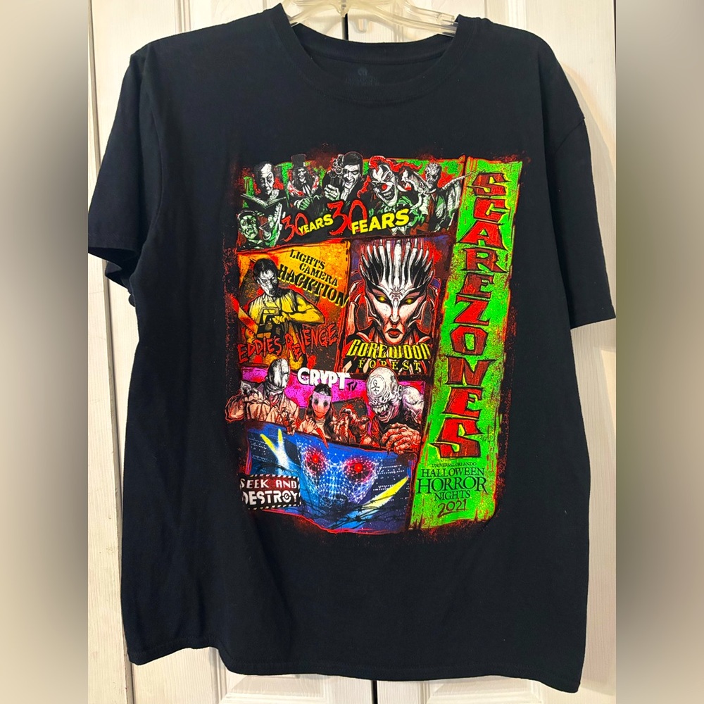 Halloween Horror Nights Men’s Black Tee -Size Lg